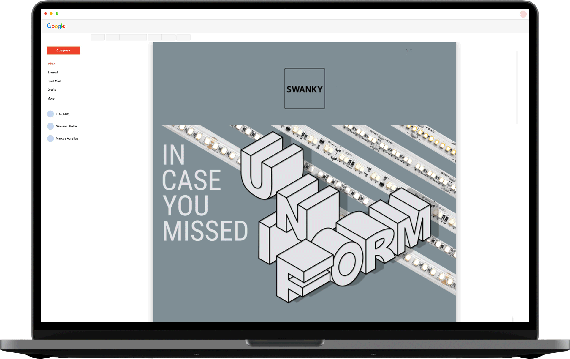 Social media graphics, email promotions, product spec sheets, and installation guides for the Uniform Tape launch, showing cohesive branding across channels.